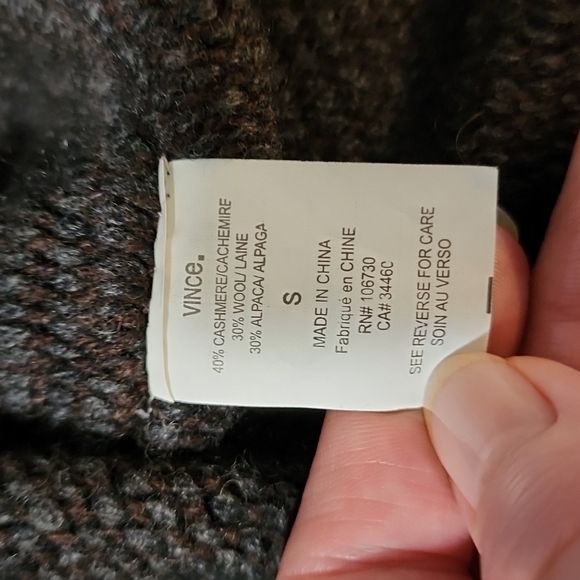 VINCE CASHMERE WOOL ALPACA MIX BLACKET THICK OVERSIZED SWEATER - Picture 15 of 16